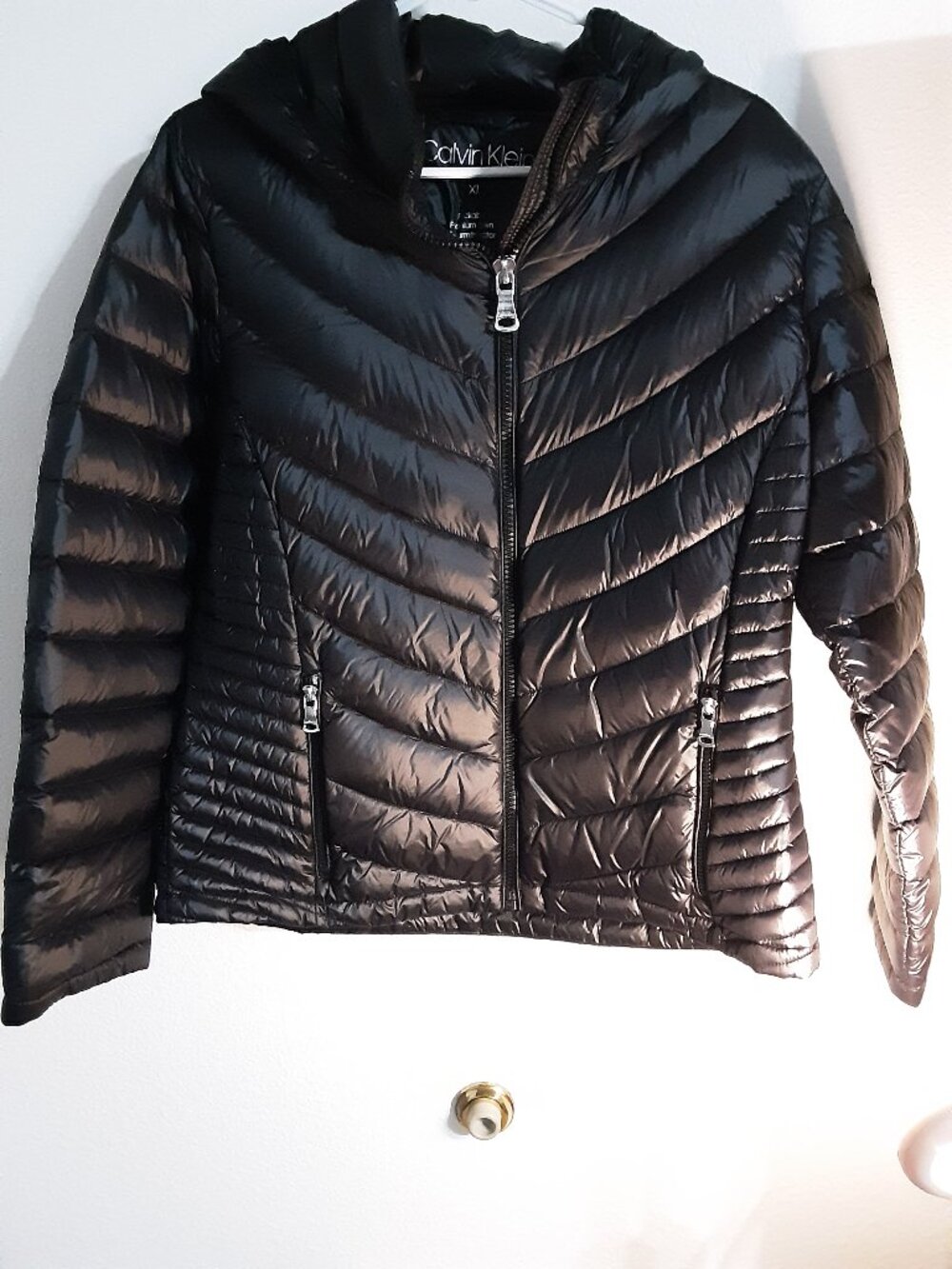 Calvin Klein Black Premium Down Hooded Puffer Jacket XL